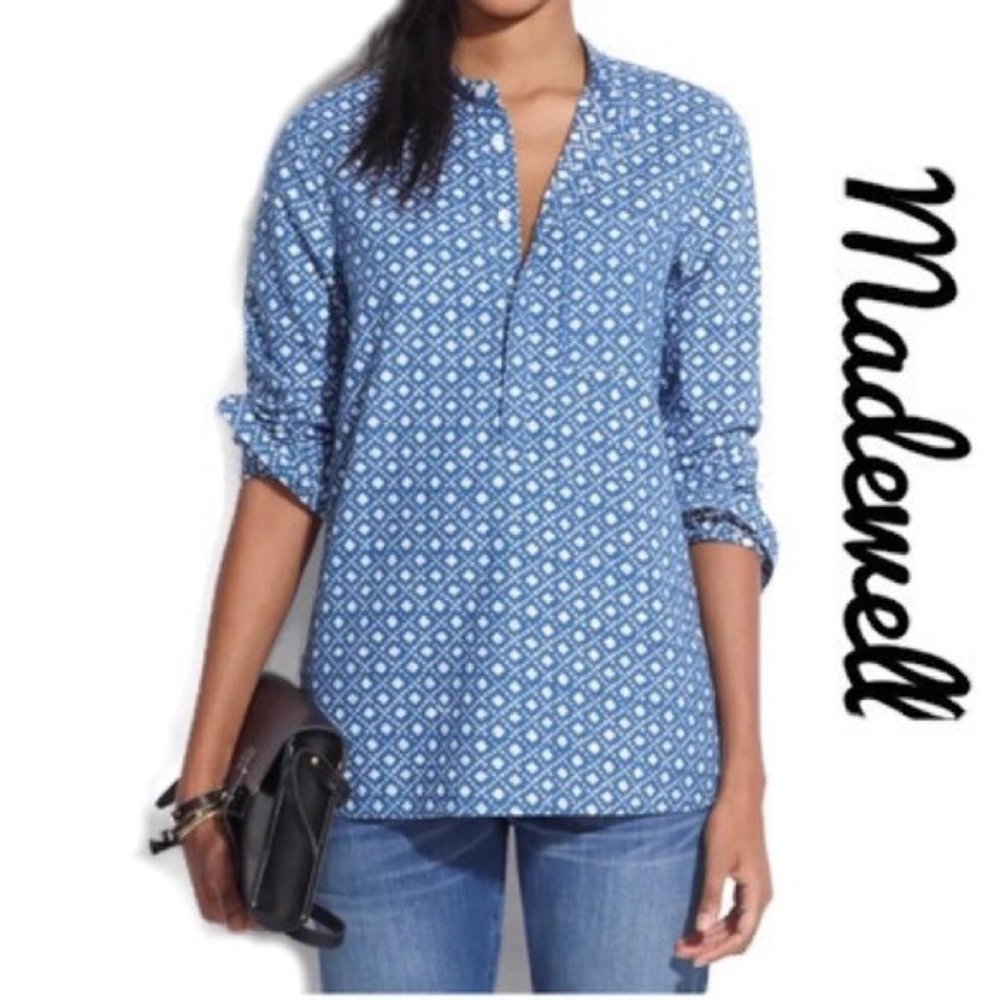 Madewell Chambray Floral Print Popover